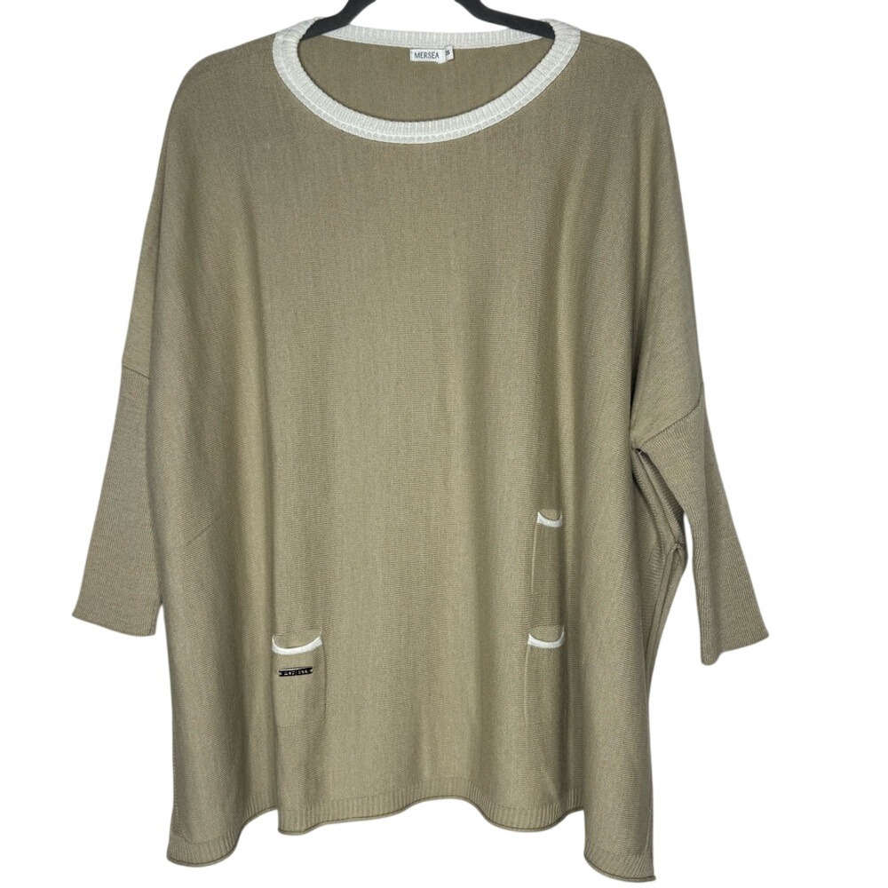 Mersea Women Catalina‎ Traveler Sweater One Size Relaxed Lounge Coastal Capsule